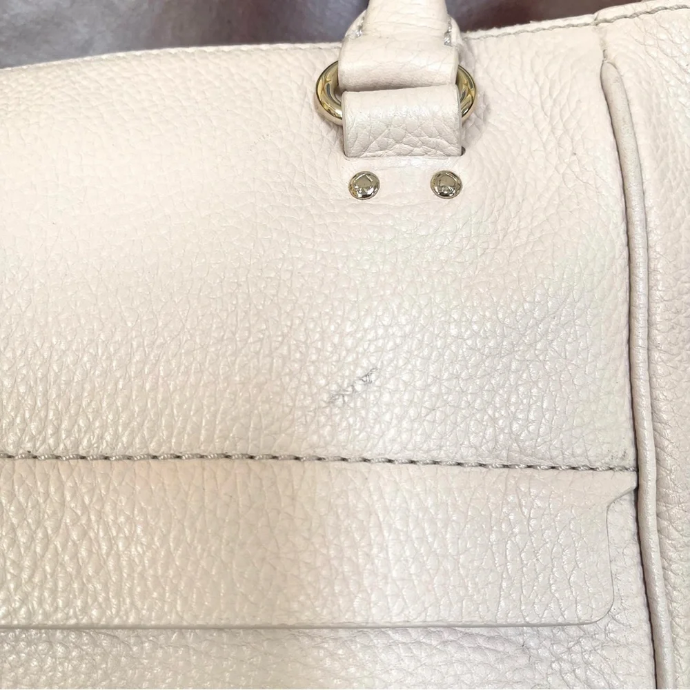 kate spade New York Cream Leather Tote Bag